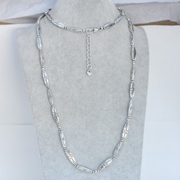 Brighton Marrakesh Long Necklace Silver Plated Etched Retired 38-40" Adjustable - Picture 1 of 7